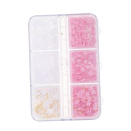 DECOMELODY Nagelblumen Box Resin Mix Filigrane Nail Charms Kreative Nailart Dekorationen mit Nail Art Stift Langlebig und Vielseitig für Maniküre DIY Nageldesigns zu Hause von DECOMELODY