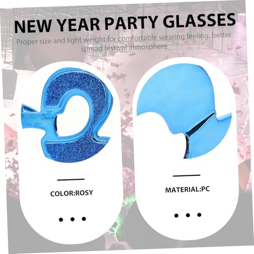DECOMELODY Partybrille Year Kostüm Zubehör Lustige Tanzbrille für Silvester Feier Dekorative Brillenrahmen Blau Spaß Foto Requisite DECOMELODY Partybrille Year Kostüm Zubehör Lustige Tanzbrille für Silvester Feier Dekorative Brillenrahmen Blau Spaß Foto Requisite von DECOMELODY