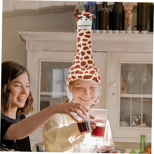 DECOMELODY Plüsch Giraffen Party Kopfbedeckung Leicht Tragbar Lustiger Geburtstag Kostüm Hut Für Familie Freunde Fotorequisite von DECOMELODY