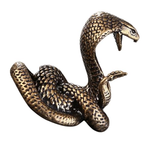 DECOMELODY Retro Messing Schlange Figurine für Chinesisches Jahr Dekoration Kompakte Desktop Skulptur mit Glatter Oberfläche Handliche Feng Shui Tierkreiszeichen Kunst für Büro und Zuhause von DECOMELODY