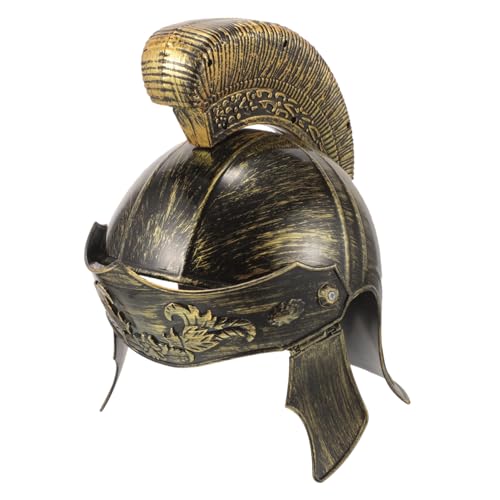 DECOMELODY Römischer Soldatenhelm Goldfarben Kunststoff Kostümhelm für Erwachsene Mittelalterliche Party Fasching Halloween Zubehör von DECOMELODY