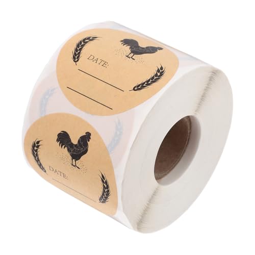 DECOMELODY Runde Kraftpapier etiketten für Eierkartons Selbstklebend Beschreibbar Robuste Verpackungsaufkleber für Frische Eier für Bauernmärkte Küche und Marktpräsentation von DECOMELODY