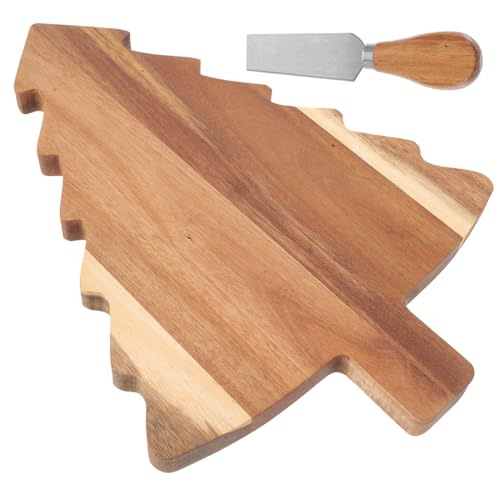 DECOMELODY Weihnachtliches Schneidebrett Käsemesser Kreatives Baum Design Langlebiges Rissfestes Küchenbrett für Brot Gemüse Fleisch Obst für Zuhause und Festtagsdekoration von DECOMELODY