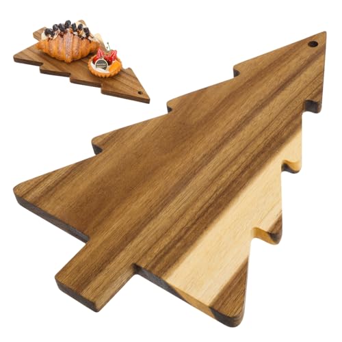 DECOMELODY Weihnachtsbaumförmtes Schneidebrett aus Holz Multifunktionales Servierbrett und Obstschneideplatte Praktische Dekoration für Küche Esszimmer Wohnzimmer für Festliche Weihnachtsdeko von DECOMELODY