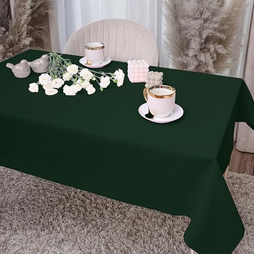 DECOOR Glatte, Matte, schmutzabweisende Tischdecke, 280 x 140 cm, Dunkelgrün, veredelt mit Einer dekorativen 5 cm Breiten Lamelle, aus dickem Gewebe 220 g/m², 100% Polyester, hergestellt in EU DECOOR Glatte, Matte, schmutzabweisende Tischdecke, 280 x 140 cm, Dunkelgrün, veredelt mit Einer dekorativen 5 cm Breiten Lamelle, aus dickem Gewebe 220 g/m², 100% Polyester, hergestellt in EU von DECOOR