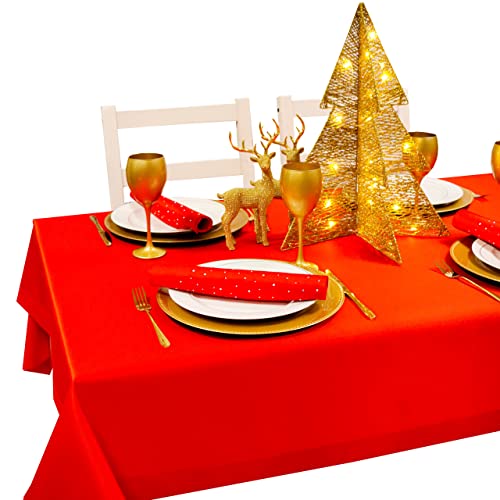 DECOOR Glatte, Matte, schmutzabweisende Tischdecke, 40 x 160 cm, Rot, veredelt mit Einer dekorativen 5 cm Breiten Lamelle, aus dickem Gewebe 220 g/m², 100% Polyester, hergestellt in EU DECOOR Glatte, Matte, schmutzabweisende Tischdecke, 40 x 160 cm, Rot, veredelt mit Einer dekorativen 5 cm Breiten Lamelle, aus dickem Gewebe 220 g/m², 100% Polyester, hergestellt in EU von DECOOR