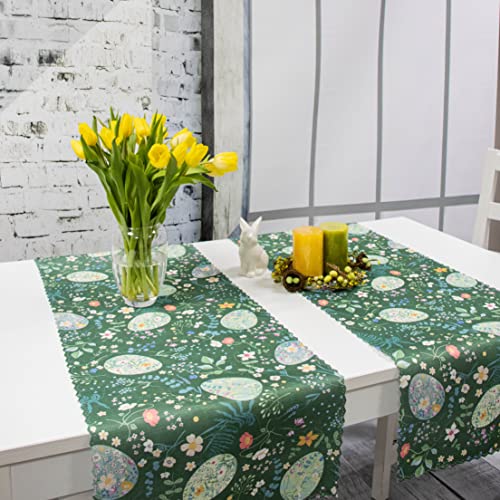 DECOOR Tischdecke 40 x 160 cm für Ostern mit Digitaldruck - Tischläufer mit Ostereier für die österliche Festtagstafel, Bunte und waschbare Ostertischdecke, Tischdekoration für Frühling DECOOR Tischdecke 40 x 160 cm für Ostern mit Digitaldruck - Tischläufer mit Ostereier für die österliche Festtagstafel, Bunte und waschbare Ostertischdecke, Tischdekoration für Frühling von DECOOR