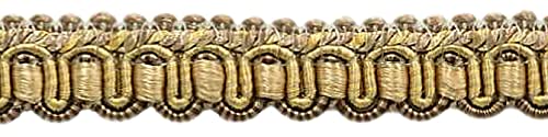 DÉCOPRO 1cm (1/2") Imperial Collection Gimp Braid Trim 0050IG, Cashew Beige #2935 (Hellbeige, Mintgrün, Gelbgold) 4,5 m (5 Yards/15 ft) von DÉCOPRO