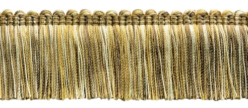 DÉCOPRO Alexander Collection Fransenborte aus der Alexander-Kollektion, Stil # 0200AXB, Mandelbeige #LX01 (Goldbeige, Hellbraun, Weiß Elfenbein), 4,5 m von DÉCOPRO