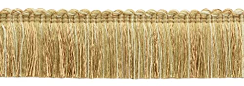 DÉCOPRO Duke Collection Borstenfransen, Kamelbeige, Eichenbraun, 4,5 cm lang, Stil # 0175DKB, Farbe: Gerste – N04 (Verkauf pro Yard) von DÉCOPRO