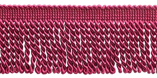 DÉCOPRO Fransenborte EF25, 6 cm, dunkles Himbeerrot # E10D4 (lebendiger Wein, dunkles Magenta, Burgunderrosa), 50 m von DÉCOPRO