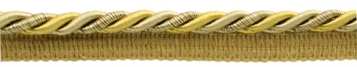 DÉCOPRO Geflochtene Schnur 1 cm mit Rand 0038MLT Kastaniengold # CL02 (Goldmünze, Beige, Braun), Verkauf pro Yard (0,9 m) von DÉCOPRO