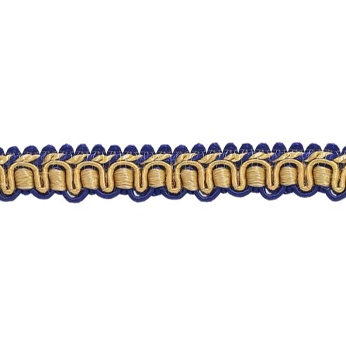 DÉCOPRO Imperial Collection Gimpenborte 0050IG, nautisch # 1152 (Hellgold, Gelbgold, Marineblau, Blau), 4,5 m von DÉCOPRO