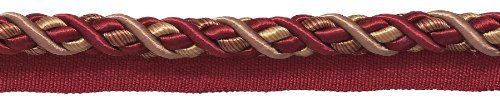 DecoPro, 9 Meter-Set mit Bordeaux Taupe Barock-1,11 cm Kordel mit Lip-0716bl Farbe Cranberry Harvest – 8612 (30 m) von DÉCOPRO