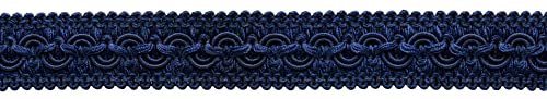 Dekorative Gimpenborte im Vintage-Stil, 2,5 cm breit, # 0100SG, Dunkelmarineblau #J3 (dunkelblau), Vorteilspackung (131,5 m) von DÉCOPRO