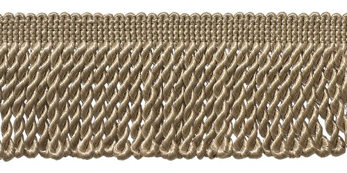 Fransenborte (Stil # EF25), Sandsteinbeige # A10 (hellbraunes Beige), 6 cm lang, 4,5 m, Vorteilspackung von DÉCOPRO