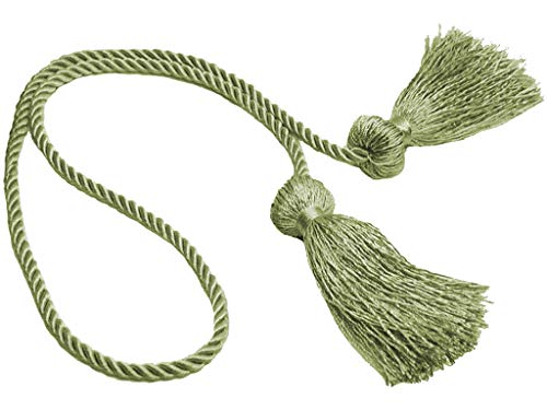 Vorhang- und Vorhang-Raffhalter mit mehreren Glocken, 7,5 cm Quaste, 68,5 cm breit, Beige / Grün #L47 (Beige / Olivgrün) einzeln verkauft von DÉCOPRO