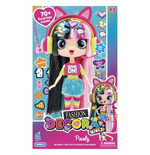Decora Fashion Pixels Puppe 30 cm – Zubehör und Aufkleber zum Dekorieren enthalten, Stil und Kreativität in einem einzigartigen Spielzeug, Haare und Kleidung, personalisierbar Decora Fashion Pixels Puppe 30 cm – Zubehör und Aufkleber zum Dekorieren enthalten, Stil und Kreativität in einem einzigartigen Spielzeug, Haare und Kleidung, personalisierbar von DECORA GIRLZ