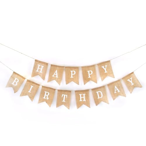 DECORAMI - celebrate happy times Jute Girlande Happy Birthday braun, Wimpelkette Geburtstag aus Sackleinen, Geburtstagsgirlande mit 13 Wimpeln nachhaltig und wiederverwendbar DECORAMI - celebrate happy times Jute Girlande Happy Birthday braun, Wimpelkette Geburtstag aus Sackleinen, Geburtstagsgirlande mit 13 Wimpeln nachhaltig und wiederverwendbar von DECORAMI - celebrate happy times