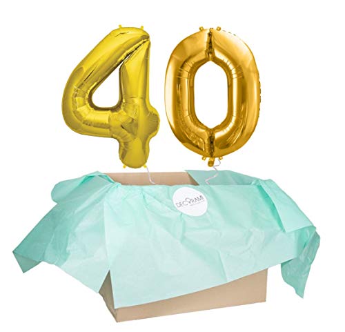 DECORAMI - celebrate happy times XXL Zahlen Luftballon 40, Gold, Zahlenballon mit Helium gefüllt, 86cm, Heliumballons im Karton zum Geburtstag und Jubiläum DECORAMI - celebrate happy times XXL Zahlen Luftballon 40, Gold, Zahlenballon mit Helium gefüllt, 86cm, Heliumballons im Karton zum Geburtstag und Jubiläum von DECORAMI - celebrate happy times