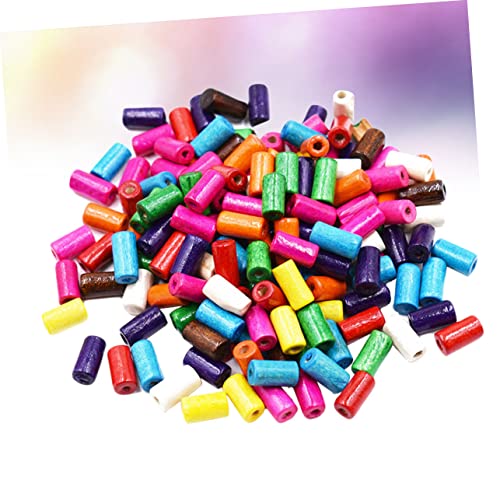 DECORNIJIA 1 Packung Bunte Holzperlen Zylindrische Perlen für DIY Schmuckherstellung Bastelperlen für Zuhause Gemischte Farben von DECORNIJIA