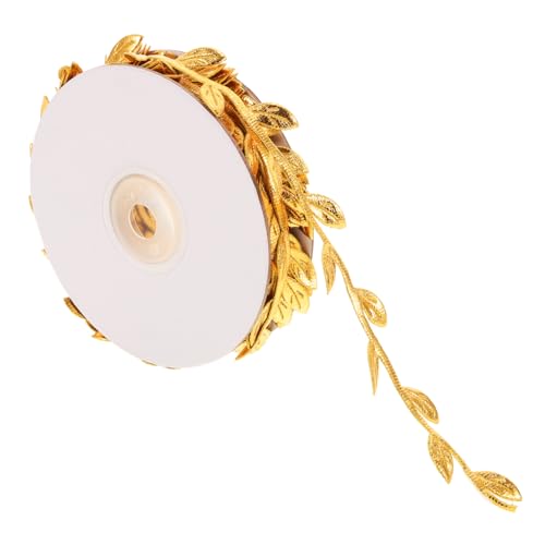 DECORNIJIA 1 Rolle Blattgewebe Band Zum Verpacken Schere Sackleinenkabelband Marineband Bausatz Quaste Künstliche Girlande Übergeben Geschenkpapier Dekorationen Bündeln Fleck Golden Polyester von DECORNIJIA