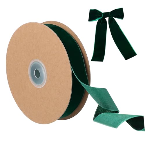 DECORNIJIA 1 Rolle Breites nicht Elastisches Samtband Dunkelgrün Dekorative Flocking Ribbons für DIY Projekte Geschenkverpackungen und Kreative Bastelarbeiten für Zuhause und Geschäfte DECORNIJIA 1 Rolle Breites nicht Elastisches Samtband Dunkelgrün Dekorative Flocking Ribbons für DIY Projekte Geschenkverpackungen und Kreative Bastelarbeiten für Zuhause und Geschäfte von DECORNIJIA