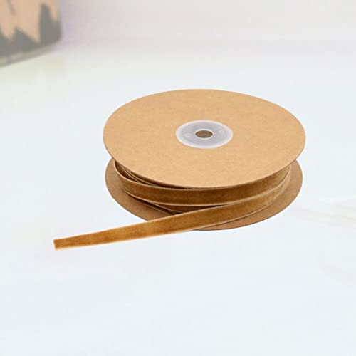 DECORNIJIA 1 Rolle Geschenkverpackungsband Basteln Bänder Umwickeln Dünn Samtband Schleife Band Zum Verpacken Bänder Für Handwerk Nähen Benutzerdefiniertes Band Stoff Coffee von DECORNIJIA