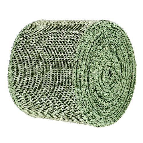 DECORNIJIA 1 Rolle Gurtbandimitat Aus Leinen Dekoration Nähen Party Jute Rustikal Hochzeit Sackleinen Blau Geflochten Farbig Bastelbandbündel Garnband Künstlich Für Polyester Green von DECORNIJIA