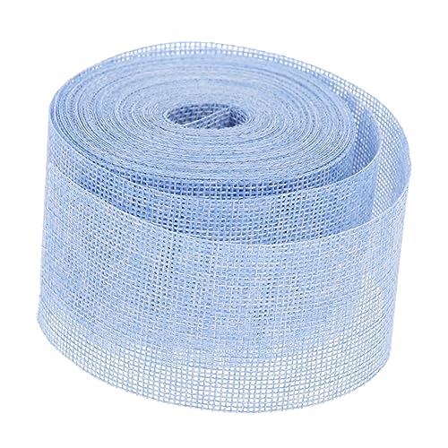 DECORNIJIA 1 Rolle Gurtbandimitat Aus Leinen Dickes Band Stoff Dekoratives Band Handwerksband Dekoration Blumenband Partyband Wickelband Sackleinenband Bunt Chiffon Schleife Betäuben Blue von DECORNIJIA