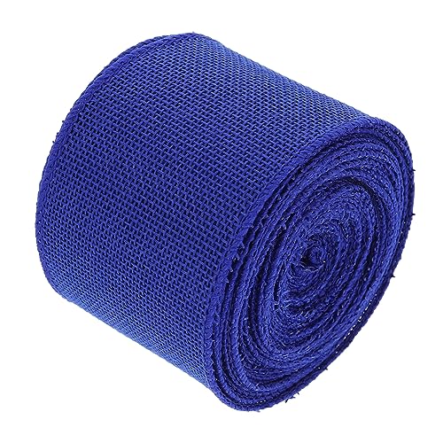 DECORNIJIA 1 Rolle Gurtbandimitat aus Leinen Juteband Sackleinenband Jutestoff Dekorationen dünnes Band seidenband ribbon geschenkeband zurgurt Verpackungsband dekoratives Band Polyester Blue von DECORNIJIA