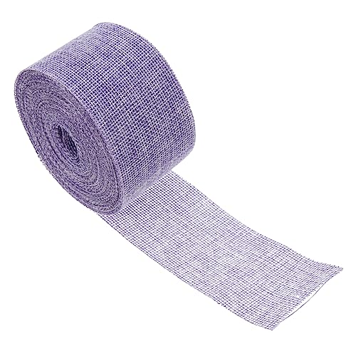 DECORNIJIA 1 Rolle Gurtbandimitat aus Leinen seidenband ribbon ehering genschenkideen geschenkeband Samtband Blumenband Dekoration weihnachtsdeko Festival-Partyband Schleife betäuben Violett von DECORNIJIA
