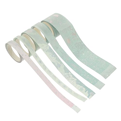 DECORNIJIA 1 Rolle Handbuch Und Papierband Mehrzweck Washi Tape Dekorative Klebebänder Dekoratives Washi Tape DIY Basteln Washi Tape Bastelband DIY Tape Japanisches Papier Grün von DECORNIJIA