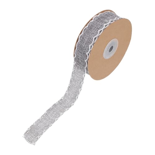 DECORNIJIA 1 Rolle Hanfoptik Gepolstert Jute Sackleinenband Bänder Zum Verpacken Schleife Wickeln Band Zum Verpacken Bänder Für Kopfbedeckungen Selber Machen Diy Bastelband Polyester Grey von DECORNIJIA