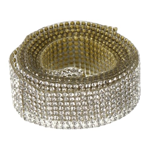 DECORNIJIA 1 Rolle Klebebohrer Streifen glänzend Verzierungen Gürtel Strassband hochzeitsdeko wedding decoration hochzeitsdeco Strass Wrap für die Hochzeit Hochzeits-Diamantband Plastik Weiß von DECORNIJIA