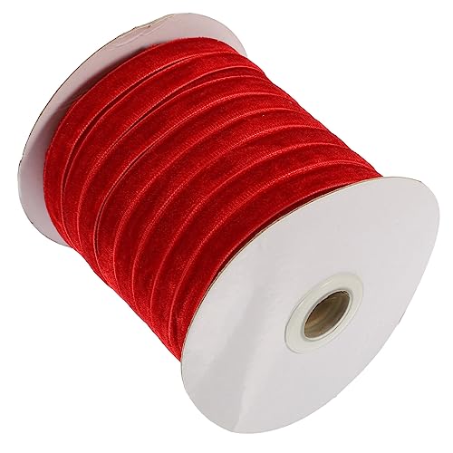 DECORNIJIA 1 Rolle Rotes Samtband DIY Bastelbedarf Dekorationsband für Kleidung Haarschmuck Fotorequisiten Yards nicht Ausbleichend für Kreative Projekte von DECORNIJIA