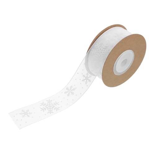 DECORNIJIA 1 Rolle Schneeflocken-dekoband, Polyesterband Mit Schneeflocken Zum Verpacken Von Geschenken, Winterurlaubsband, Geschenkverpackungsband von DECORNIJIA