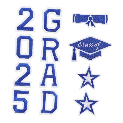 DECORNIJIA 1 Satz Aufbügelbare Graduierungs Patches mit Stylische Stickerei für Rucksäcke Hüte Jacken und Diy Reparaturen Leicht Anzubringen und Vielseitig Einsetzbar von DECORNIJIA