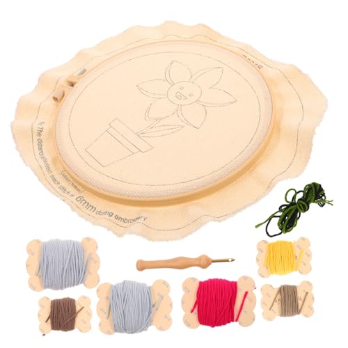 DECORNIJIA 1 Satz DIY Stickerei Set mit Punch Nadel Handgemachte Materialien für Kreative Dekoration Geeignet für Anfänger und Buntem Garn und Anleitung für Bastelprojekte und von DECORNIJIA