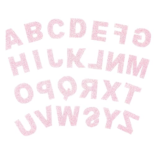 DECORNIJIA 1 Satz Hotmelt-Klebepflaster Alphabet Kinderkostüm Flecken Flicken aufnähen Stickerei wandverkleidung wand polsterung Nähen von gestickten Applikationen Stoffzubehör Bohrtuch Rosa von DECORNIJIA