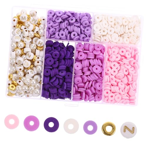 DECORNIJIA 1 Satz Teilige Polymer Clay Perlen Set für Schmuckherstellung DIY Armbänder und Mehr Bastelset für Erwachsene Lila von DECORNIJIA