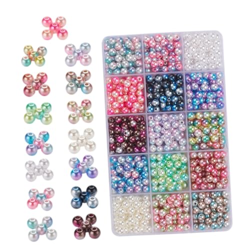 DECORNIJIA 1 Schachtel Bunte Kunststoffperlen im Langlebige Runde DIY Perlen für Armbänder und Halsketten Glatte Oberfläche Vielseitig Einsetzbar für Schmuckherstellung und Bastelarbeiten von DECORNIJIA