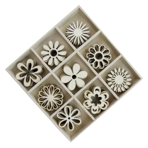 DECORNIJIA 1 Schachtel DIY Holzscheiben Dekorative Holzstücke für Bastelprojekte Leichte und Langlebige Holzverzierungen für Scrapbooking Decoupage und Unbehandelte Glatte Holzklötze für von DECORNIJIA