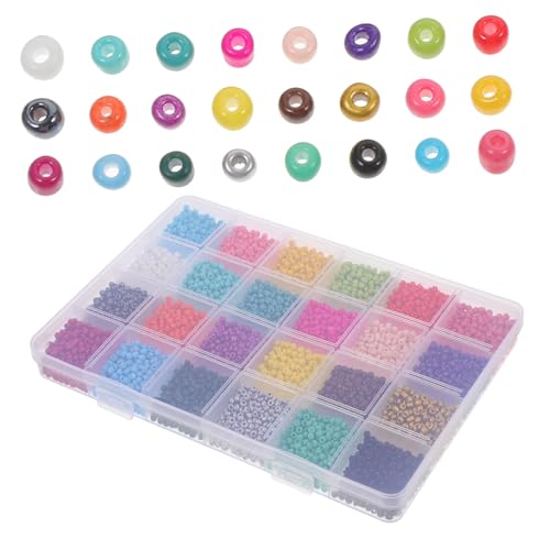 DECORNIJIA 1 Schachtel Farben Glasperlen DIY Schmuckperlen Glatte Oberfläche Vielfältig Einsetzbar für Armbänder Halsketten Anhänger für Schmuckherstellung und Bastelprojekte von DECORNIJIA