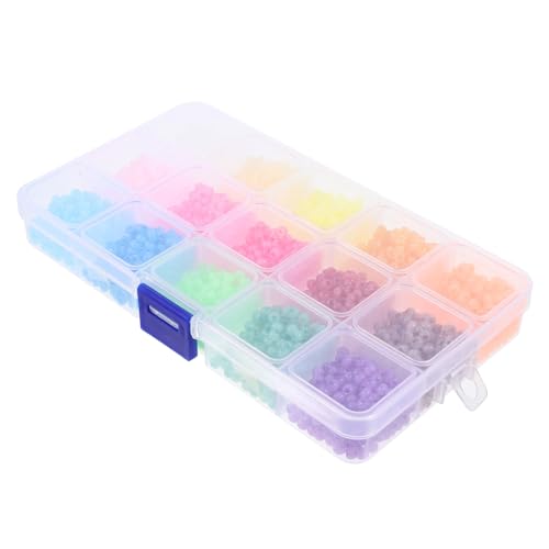 DECORNIJIA 1 Schachtel Glasperlen Fächer DIY Spacer Beads Bunte Glasperlen zum Auffädeln für Armband Halskette Schmuckherstellung Handgefertigt Originelles Bastelzubehör von DECORNIJIA