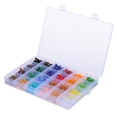 DECORNIJIA 1 Schachtel Kristall Facettierte Schmuckperlen Box Leicht DIY Schmuckherstellung Lose Perlen für Halsketten Armbänder Perlenweben Handgemacht von DECORNIJIA