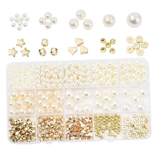 DECORNIJIA 1 Schachtel Teilige DIY Schmuckperlen Pentagonale Spacer Perlen mit Geeignet zum Auffädeln Armbänder und Ohrringe Selbst Gestalten Vielseitige Bastelperlen für Kreative von DECORNIJIA