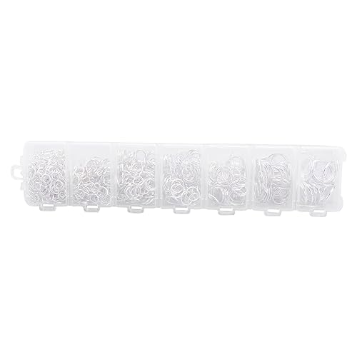 DECORNIJIA 1 Schachtel Verbindungs Kreis Set Crimpen Schlüssel Mit Ringe Kleiner Finger Silber Diy -schmuck Zubehör Schmuck Offener Ring Verbindungsring Diy-ring Silver Metall von DECORNIJIA