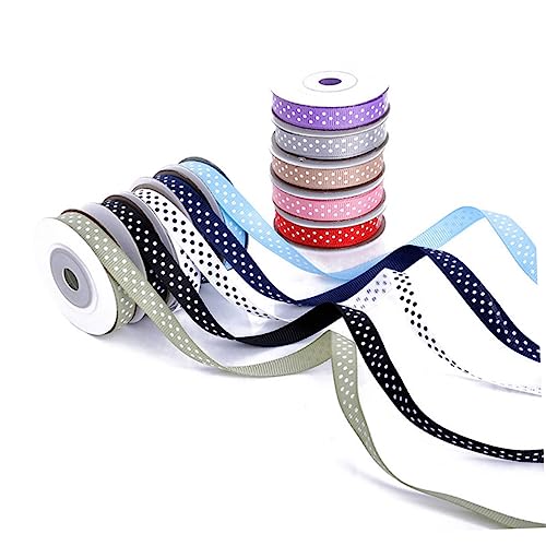 DECORNIJIA 10 Rollen Dotted Ribbon mit Gepunktetem Muster Yards pro Langlebiges Packing Ribbon für DIY Geschenkschleifen Partydekoration Scrapbooking und Festliche Bastelprojekte Gemischte DECORNIJIA 10 Rollen Dotted Ribbon mit Gepunktetem Muster Yards pro Langlebiges Packing Ribbon für DIY Geschenkschleifen Partydekoration Scrapbooking und Festliche Bastelprojekte Gemischte von DECORNIJIA