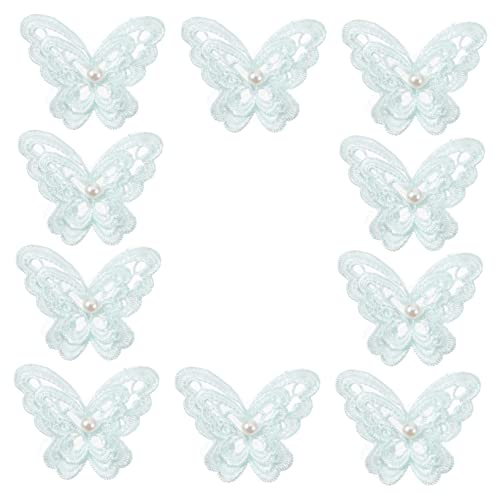DECORNIJIA 10 Stück Bekleidungszubehör-Patches Blumen- Reparaturflicken Spitzenflecken für Jeans heizlùfter creative Aufnäher für Kleidung strapazierfähige Kleidungsapplikation Stoff Green von DECORNIJIA